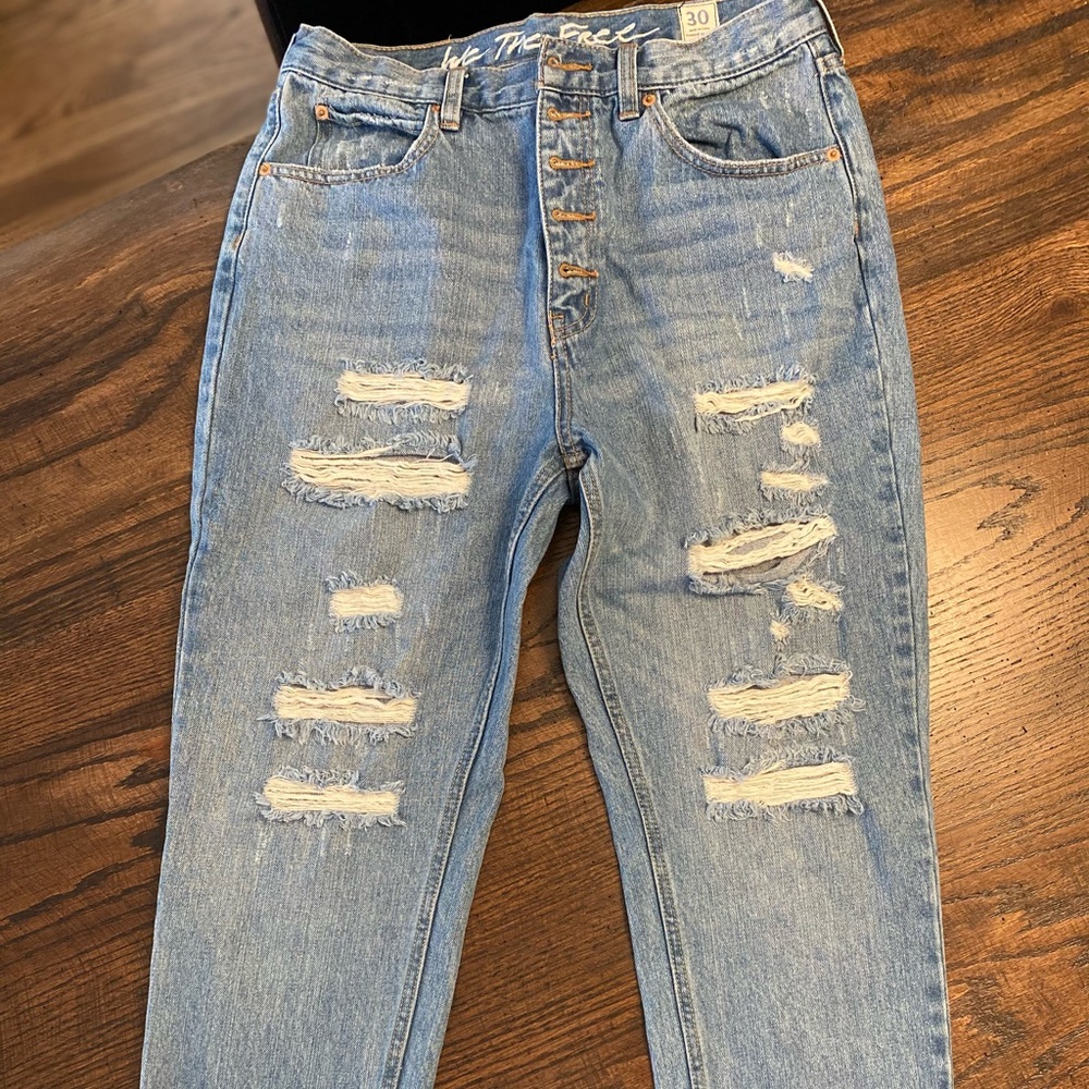 We The Free high rise distressed jeans